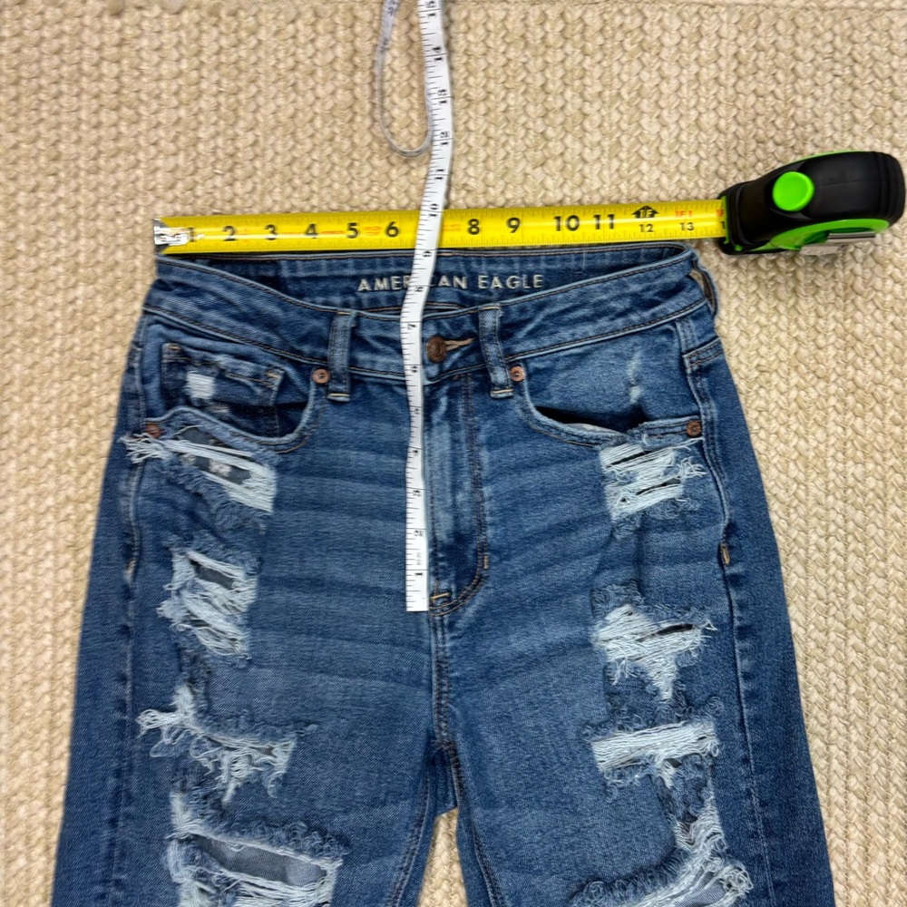 American Eagle Women’s Jeans Bundle Size 6 – ‘90s Skinny + Distressed Mom Jeans - Picture 12 of 16